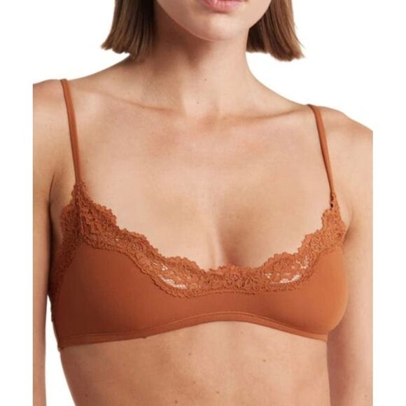 SKIMS Fits Everybody Lace Scoop Bralette Bronze 2X Lingerie Top New - Picture 1 of 4